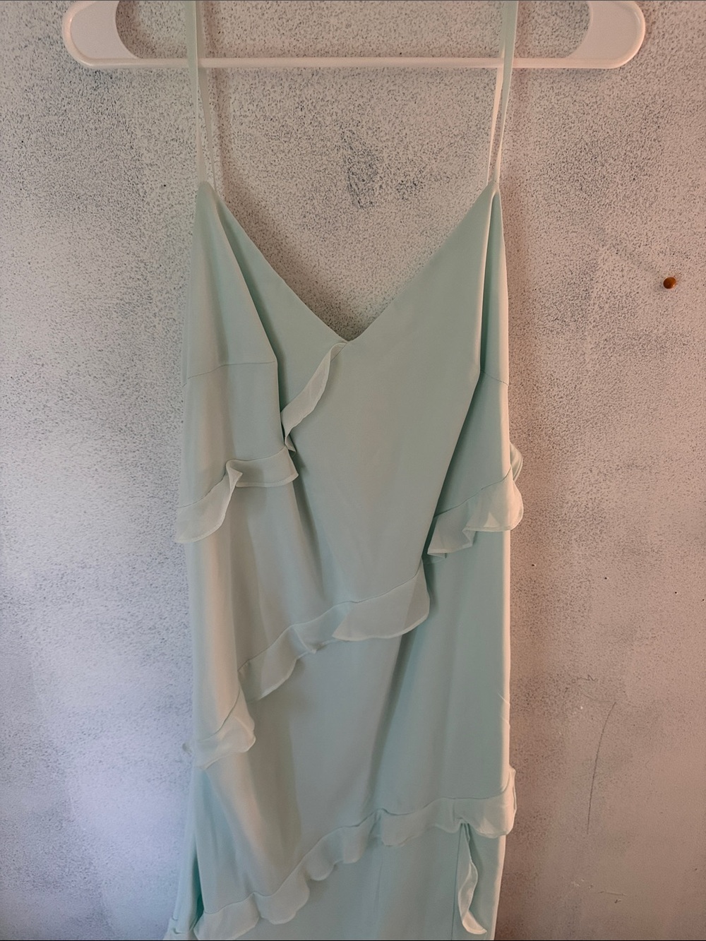 Azazie Light Mint Ruffle Slip Dress - Women
